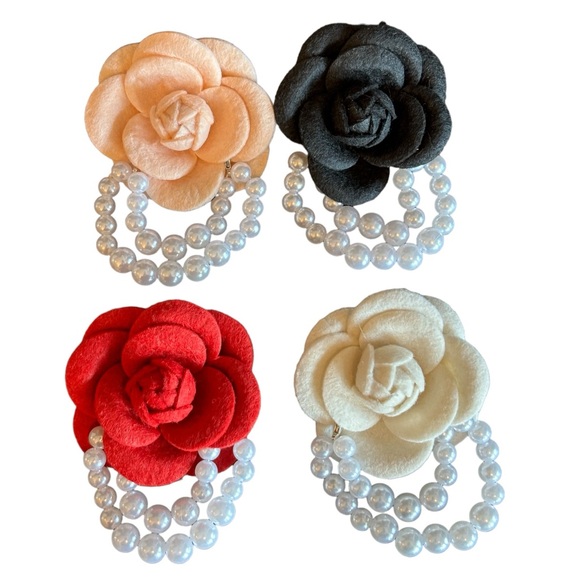 🎁 Draping Pearl Flower Brooch Pin - Picture 3 of 12